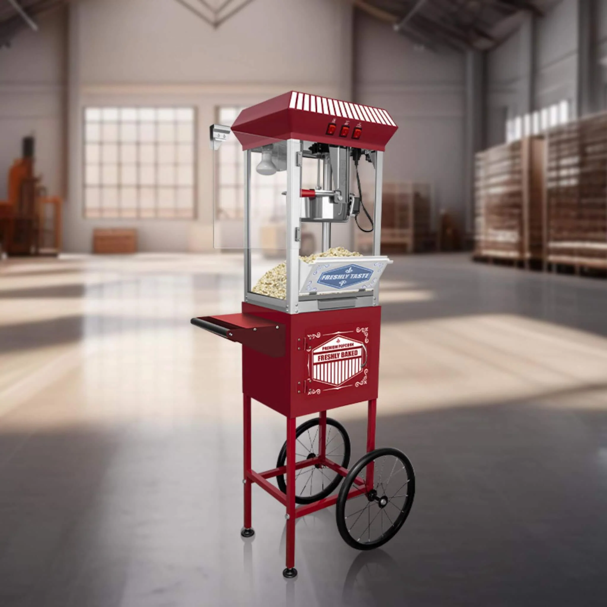 Premium 12-Ounce Movie Theater-Style Popcorn Machine With Cart (SAK84156) - Image 4