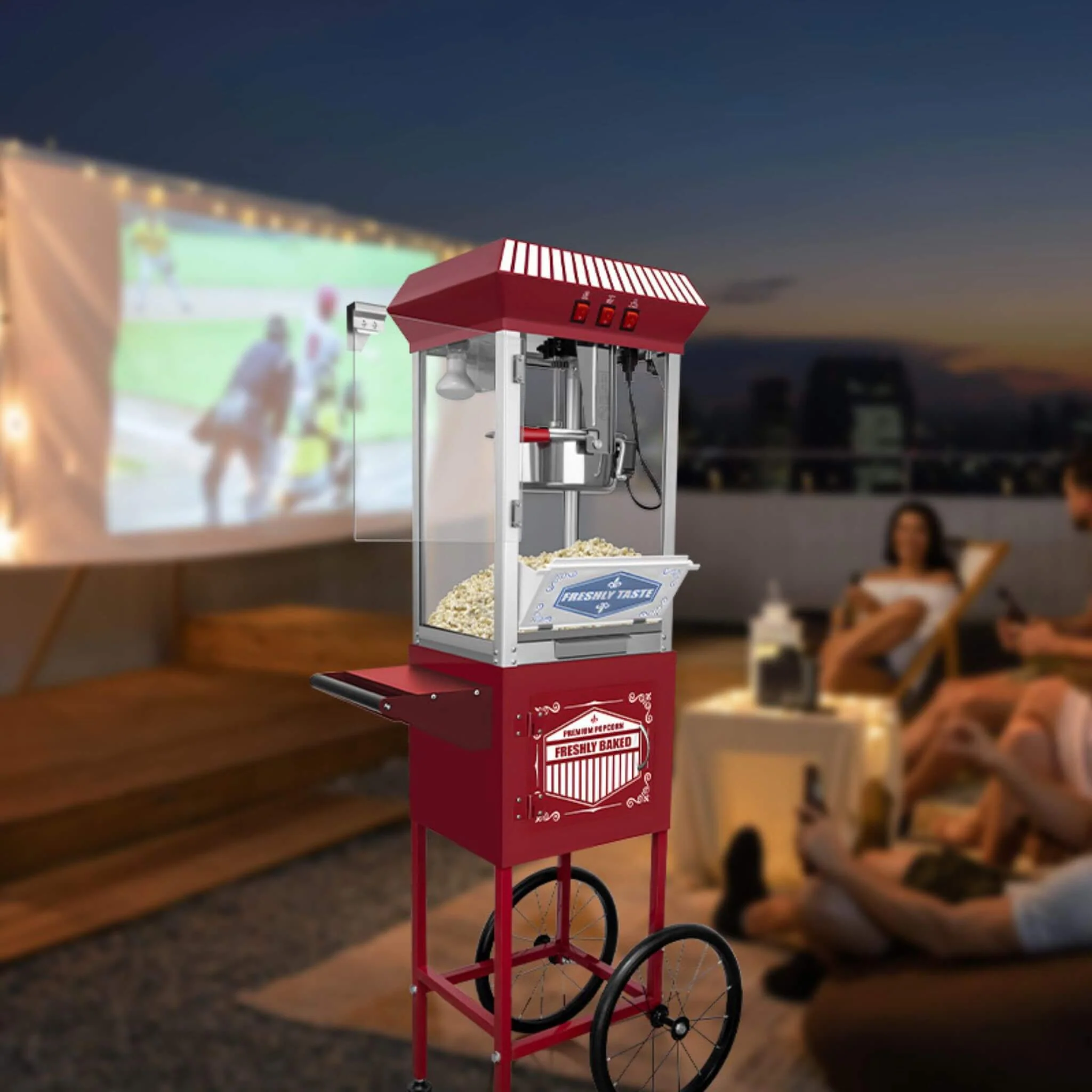 Premium 12-Ounce Movie Theater-Style Popcorn Machine With Cart (SAK84156) - Image 6