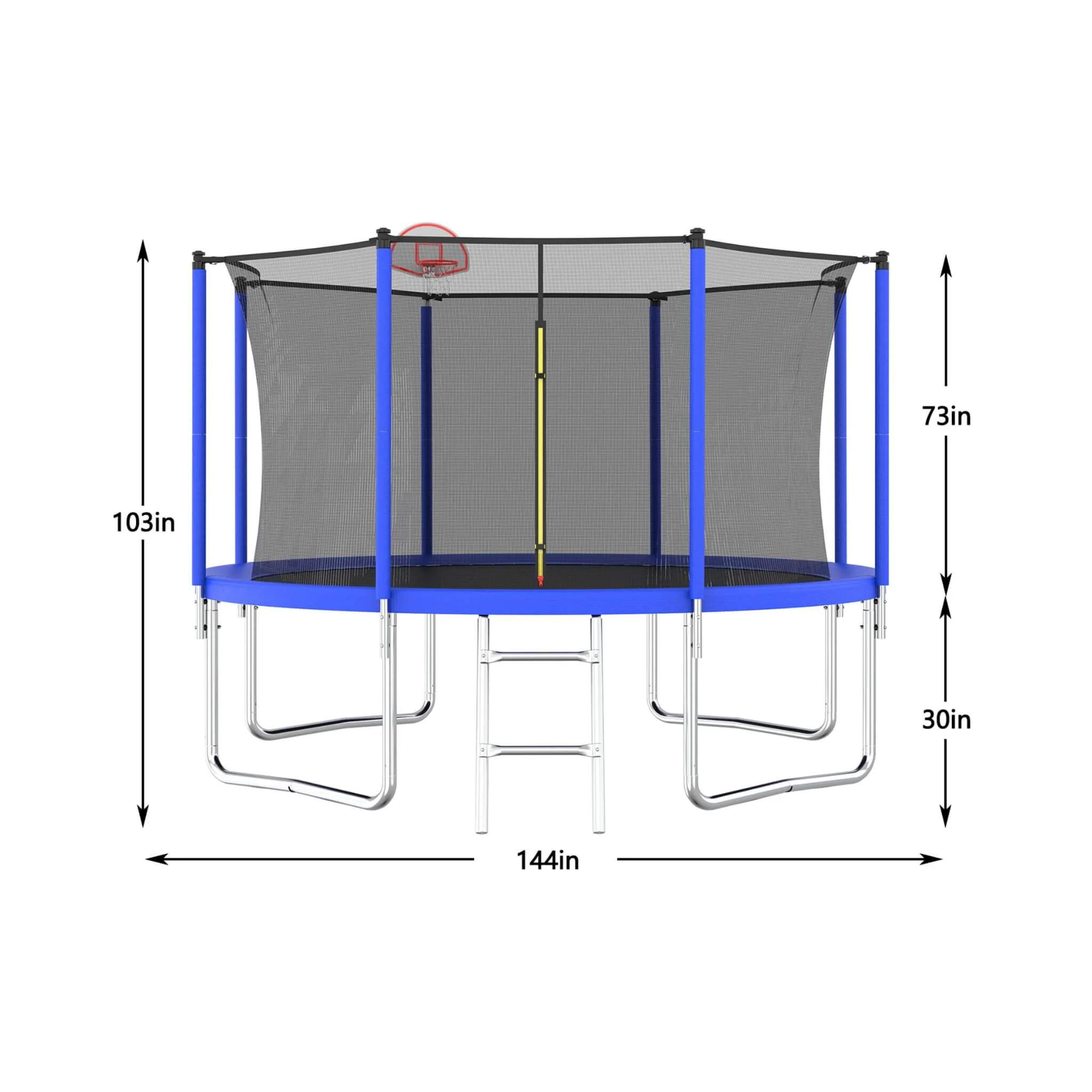 Premium 12FT Outdoor Backyard Trampoline For Kids And Adults With Basketball Hoop And Safety Enclosure (SAK15723) - Image 10