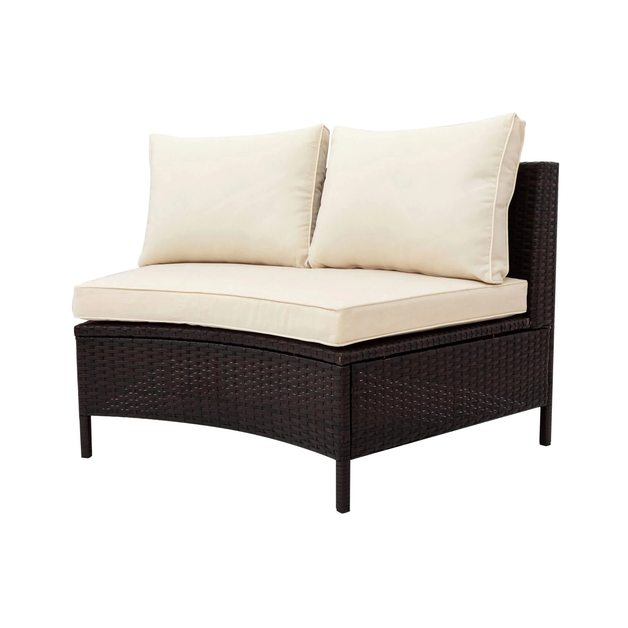 Alora Premium 5-Piece All-Weather Half-Moon Outdoor Rattan Wicker Patio Sectional Sofa Furniture Set With Tempered Glass Table (SAK32615) - Image 10