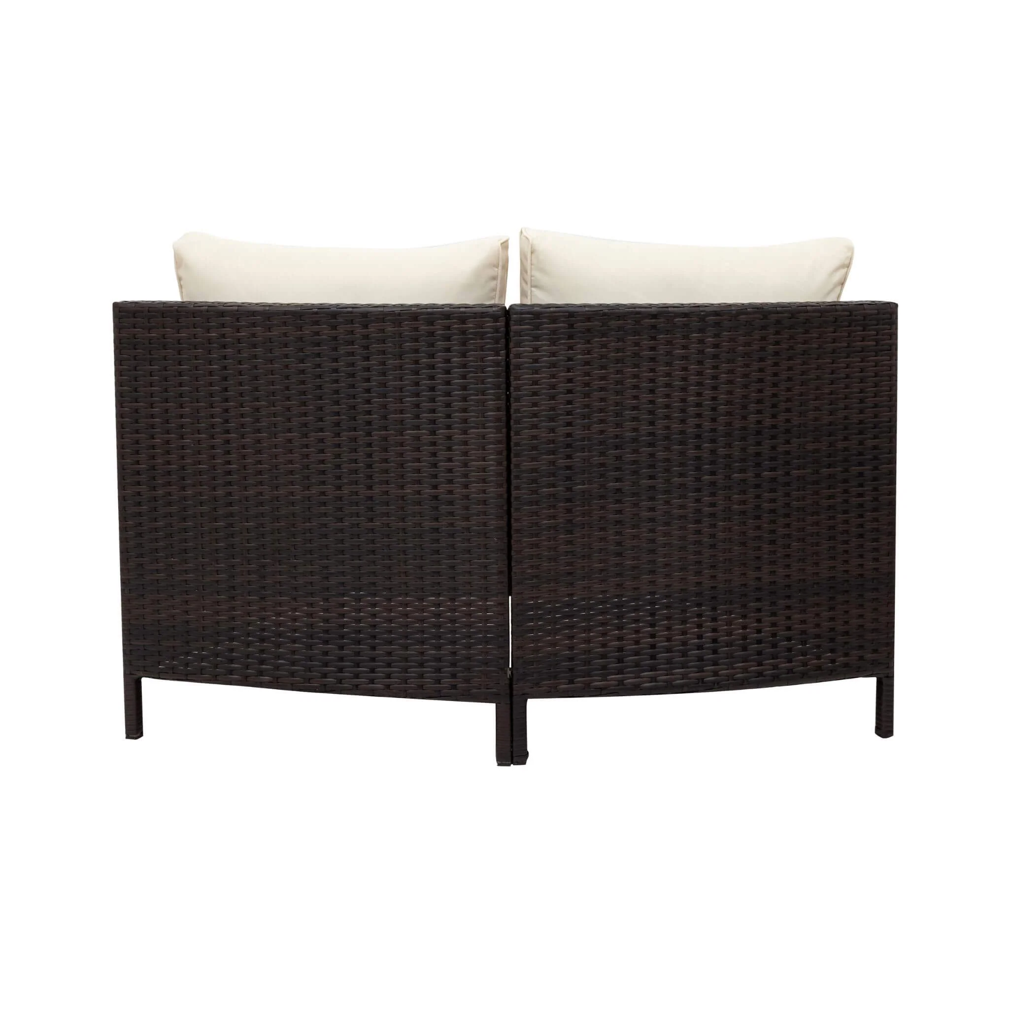 Alora Premium 5-Piece All-Weather Half-Moon Outdoor Rattan Wicker Patio Sectional Sofa Furniture Set With Tempered Glass Table (SAK32615) - Image 13