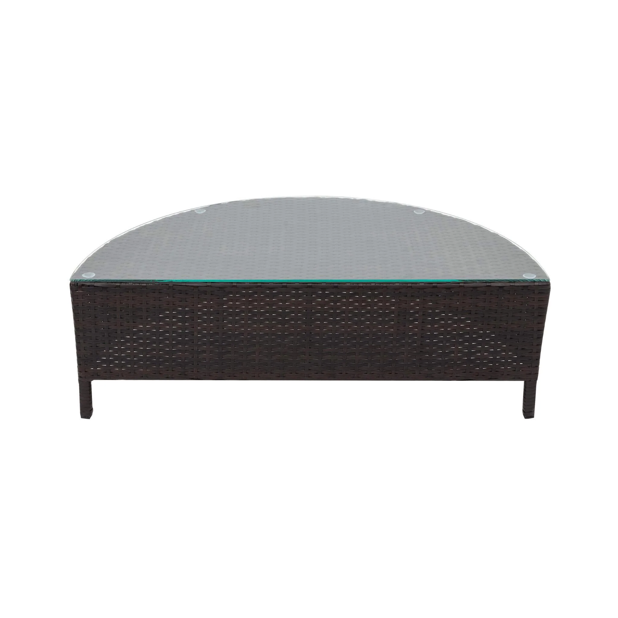 Alora Premium 5-Piece All-Weather Half-Moon Outdoor Rattan Wicker Patio Sectional Sofa Furniture Set With Tempered Glass Table (SAK32615) - Image 14