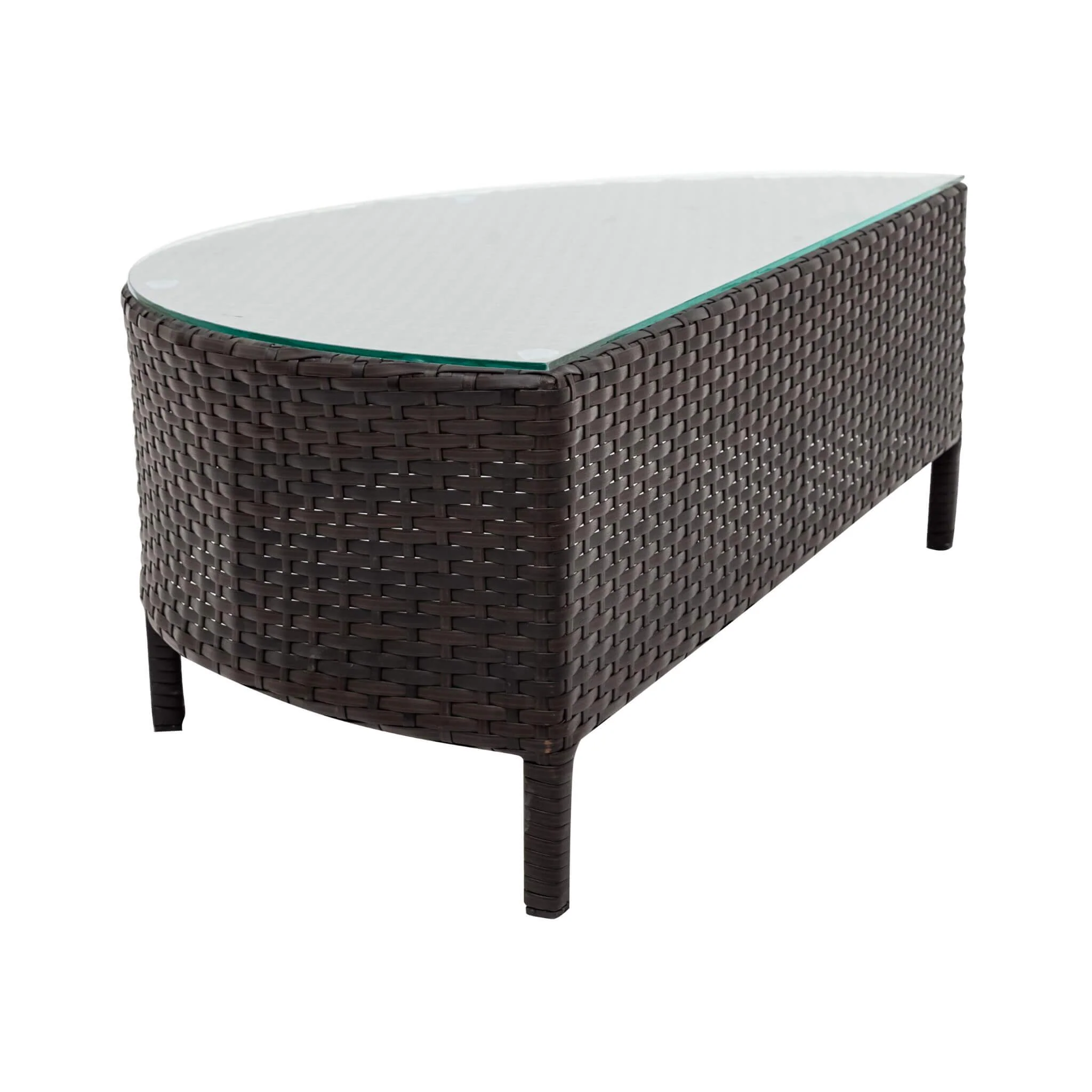 Alora Premium 5-Piece All-Weather Half-Moon Outdoor Rattan Wicker Patio Sectional Sofa Furniture Set With Tempered Glass Table (SAK32615) - Image 15