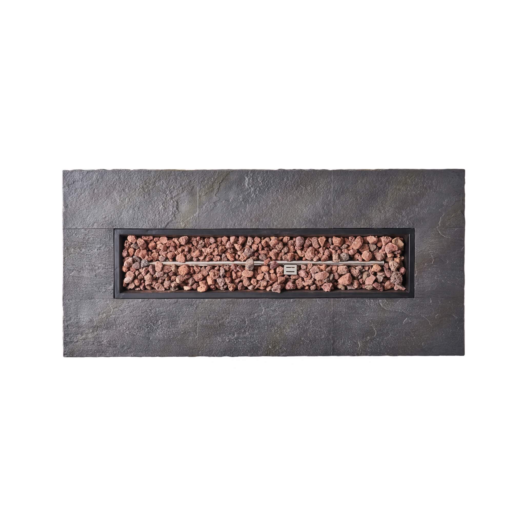 Alora Premium 56" Outdoor Rectangular Concrete Propane Fire Pit W/ Faux Stone Pattern, 50K BTU (SAK31845) - Image 8