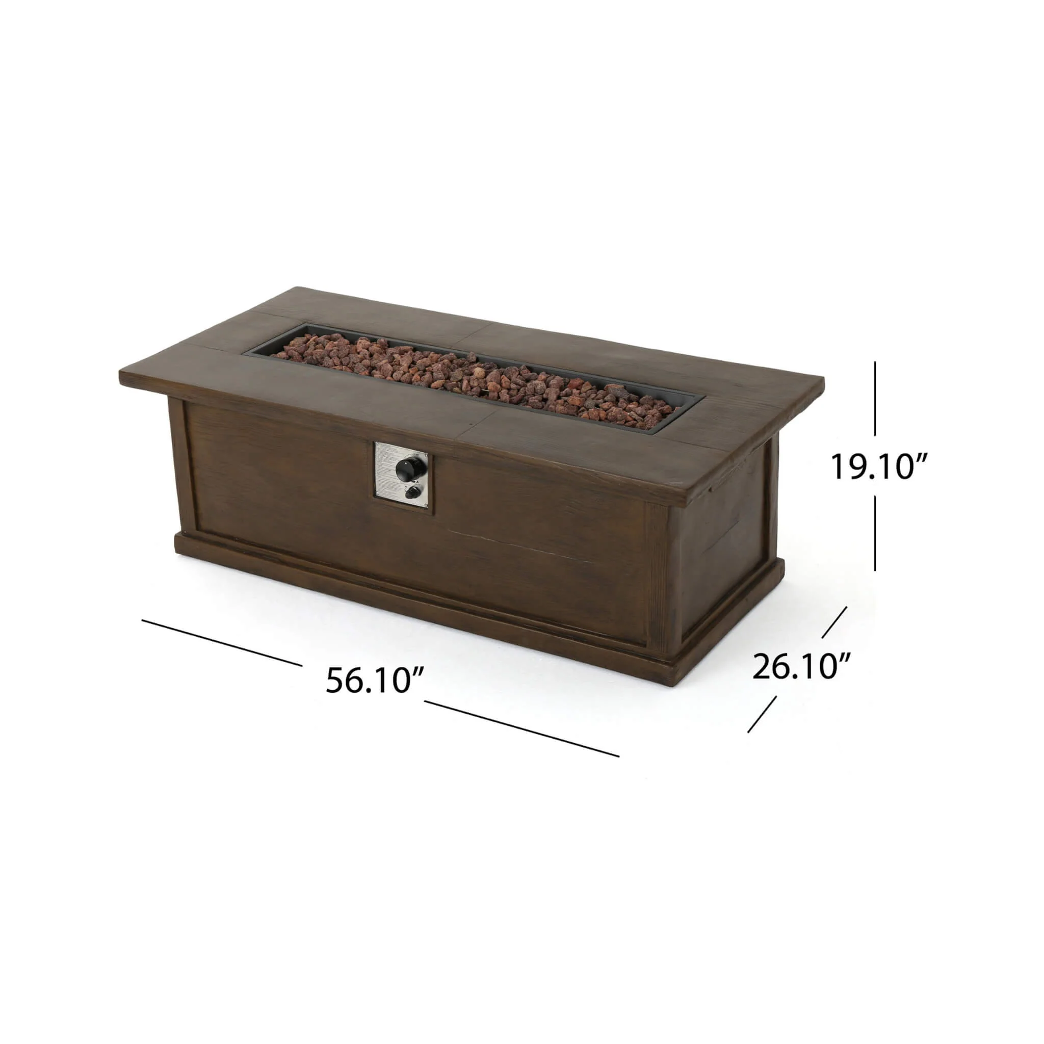 Alora Premium 56" Transitional Rectangular Outdoor Propane Gas Fire Pit Table, 50K BTU (SAK25790) - Image 13