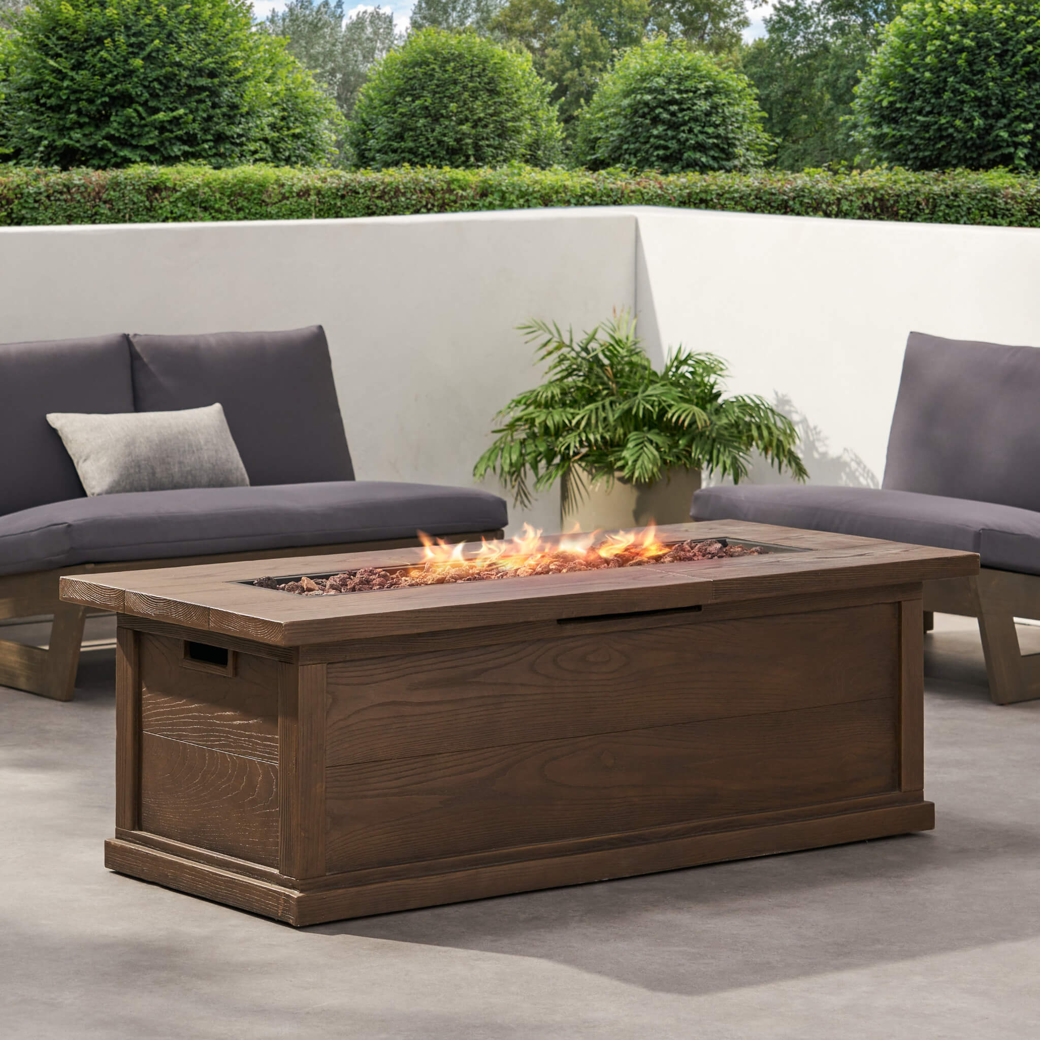 Alora Premium 56" Transitional Rectangular Outdoor Propane Gas Fire Pit Table, 50K BTU (SAK25790) - Image 6