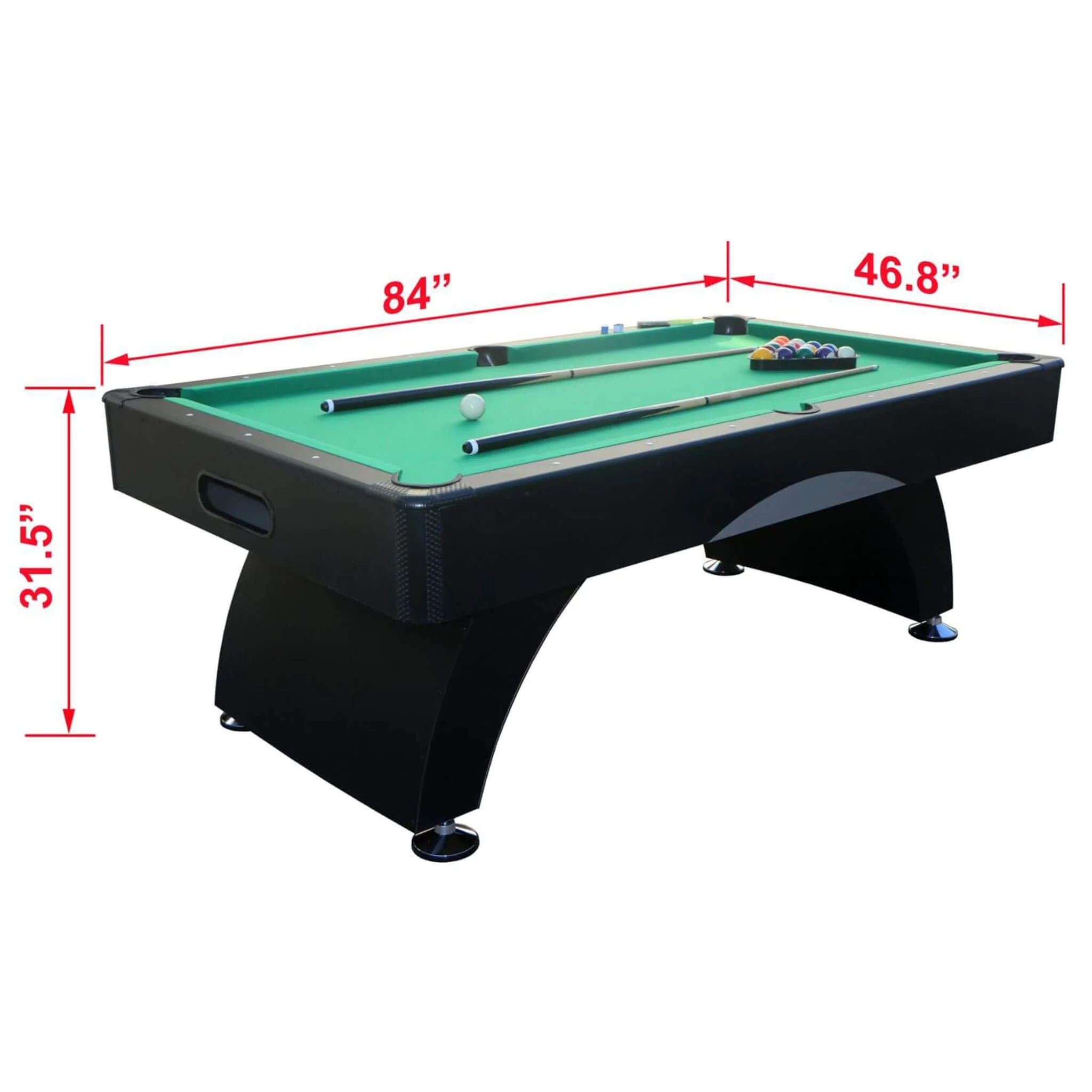 Premium 7FT Black Billiards Game Room Table For Home With Cue Sticks And Billiard Balls (SAK58210) - Image 10