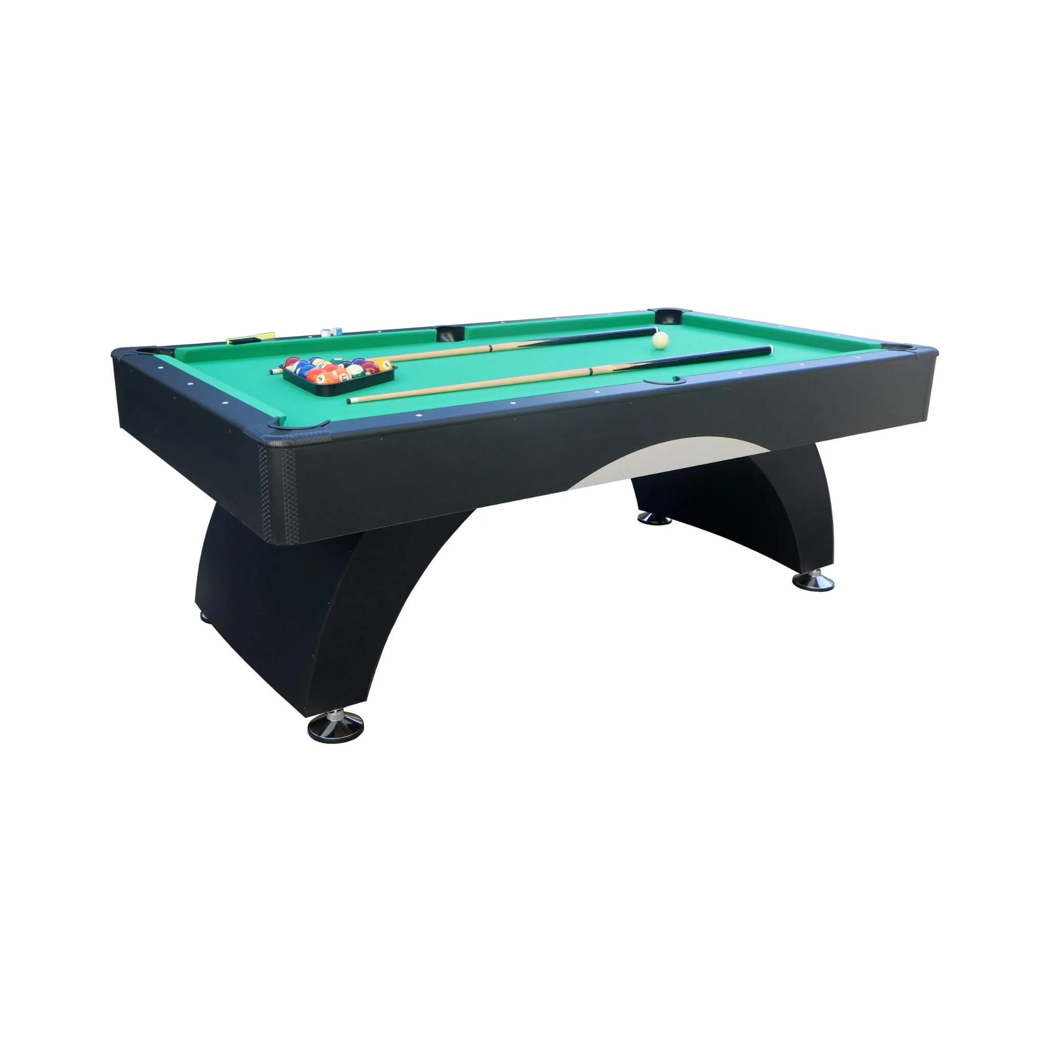 Premium 7FT Black Billiards Game Room Table For Home With Cue Sticks And Billiard Balls (SAK58210) - Image 3