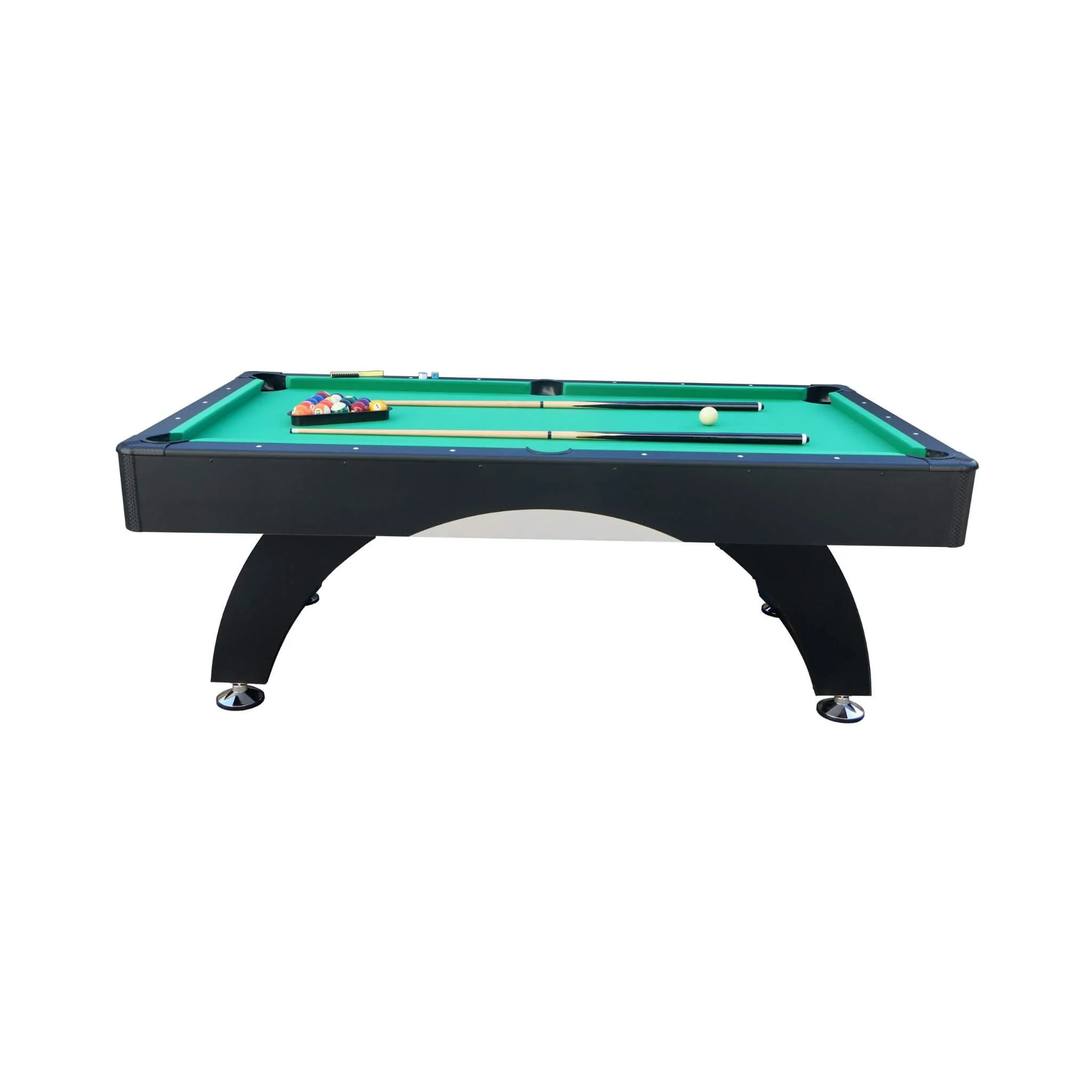 Premium 7FT Black Billiards Game Room Table For Home With Cue Sticks And Billiard Balls (SAK58210) - Image 5