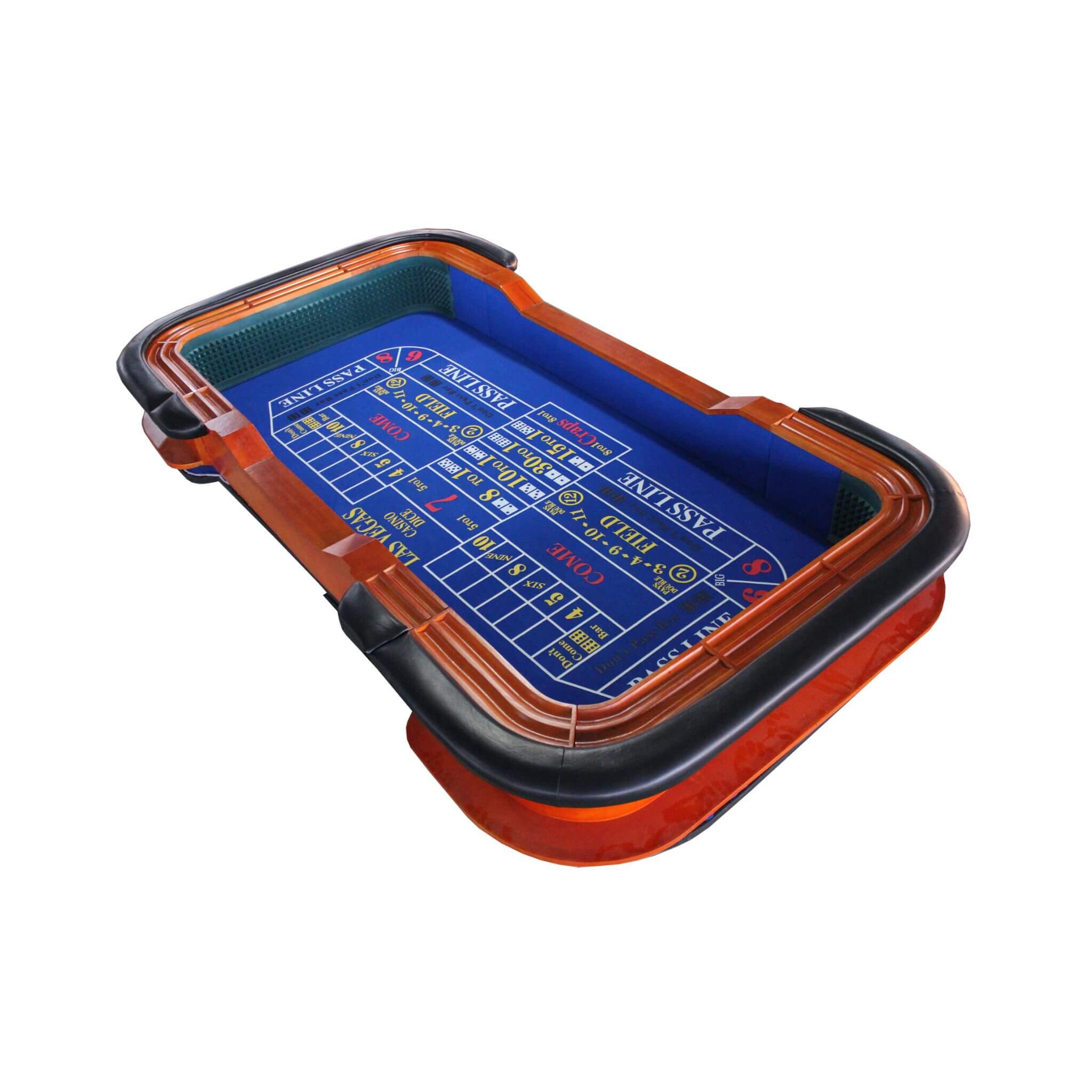 Premium 8FT Deluxe Casino Craps Table With Blue Felt And Pyramid Bumper (SAK91403) - Image 3