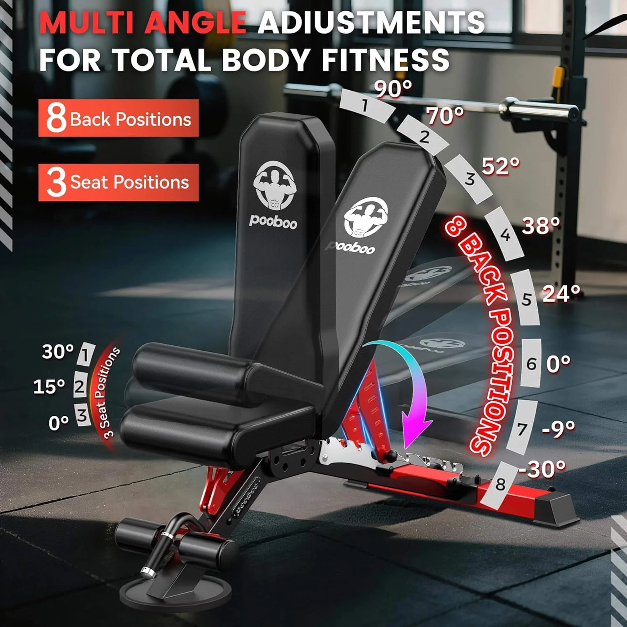 Rovix Premium All-In-One Squat Rack Power Cage With Smith Machine, 2000LBS (SAK59213) - Image 3