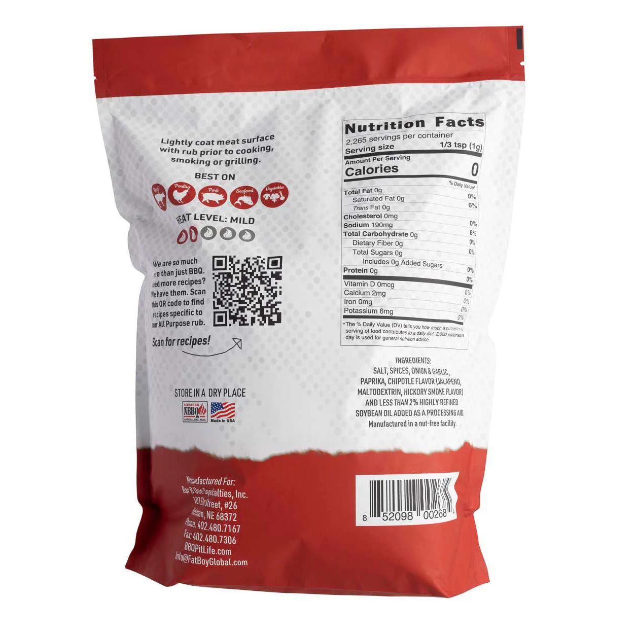 Premium All Purpose Gluten Free Natural BBQ Rub 5 lb - Image 2