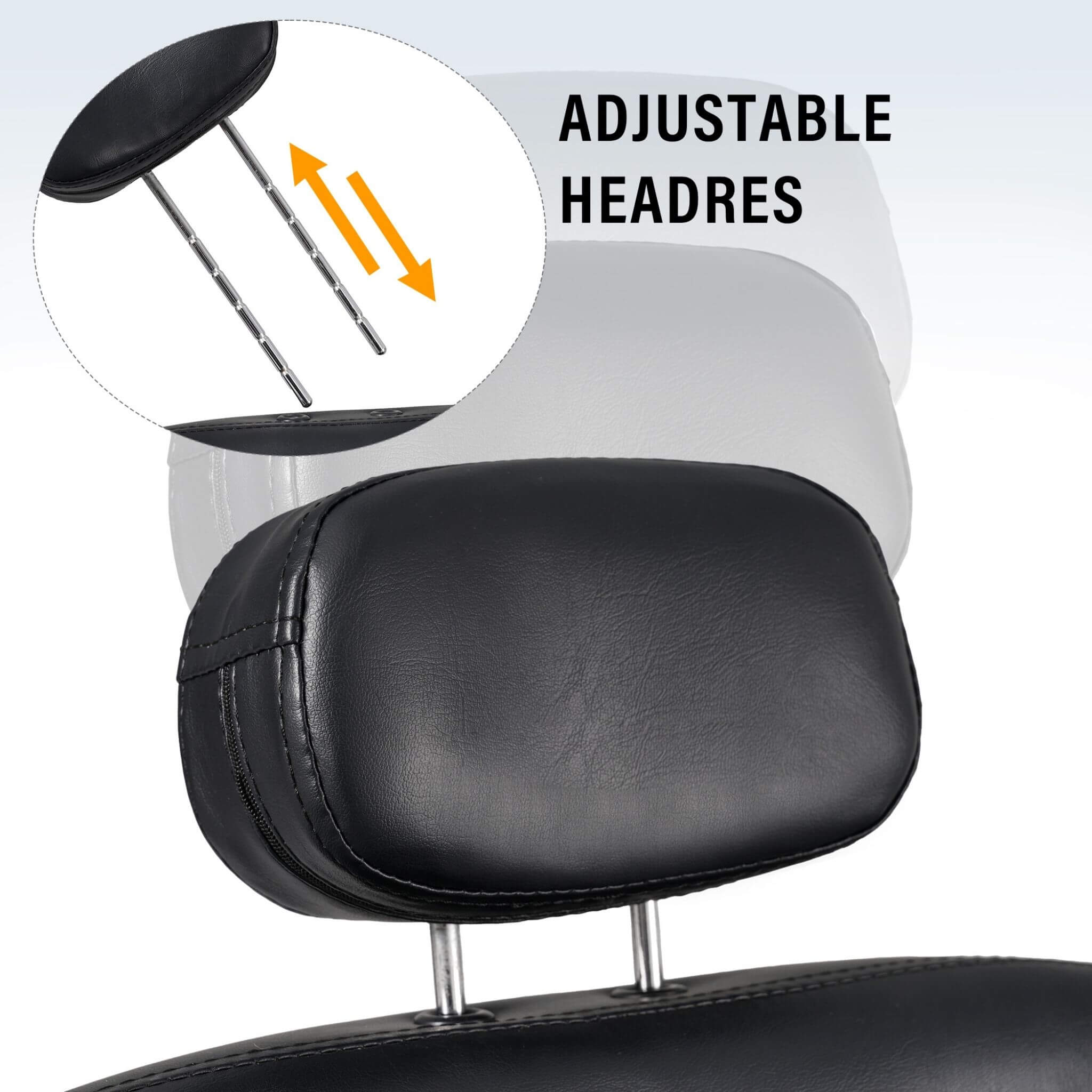 Premium Black PU Leather Reclining Barber Chair With Hydraulic Pump (SAK53892) - Image 4