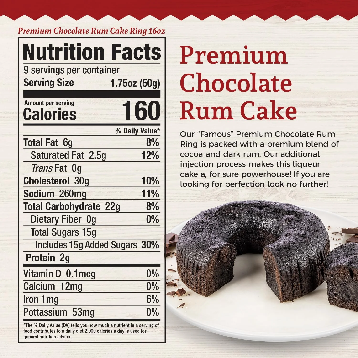 Premium Chocolate Rum Cake Ring | Pack of 2 | 1 lb | Beatrice Bakery - Image 9
