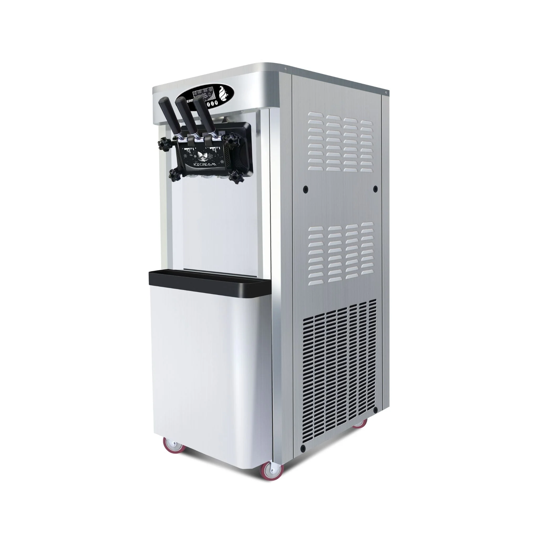 Premium Commercial Vertical 2000W 3-Flavor Soft Ice Cream Machine With Dual 6L Hoppers, 25-30L/H (SAK93406) - Image 3