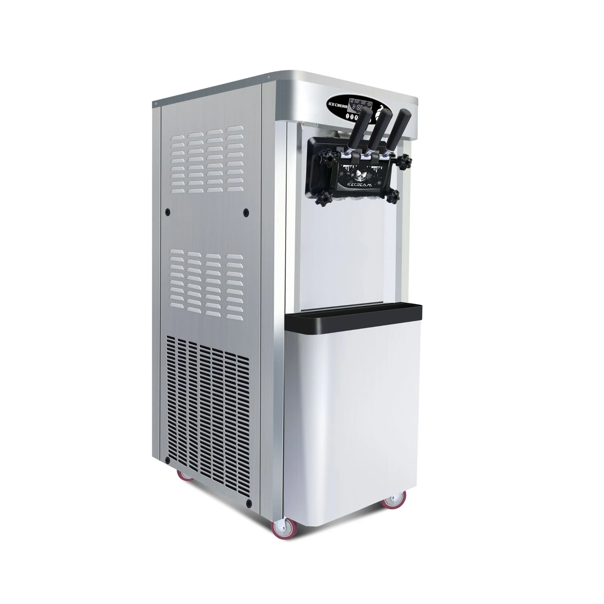 Premium Commercial Vertical 2000W 3-Flavor Soft Ice Cream Machine With Dual 6L Hoppers, 25-30L/H (SAK93406) - Image 5