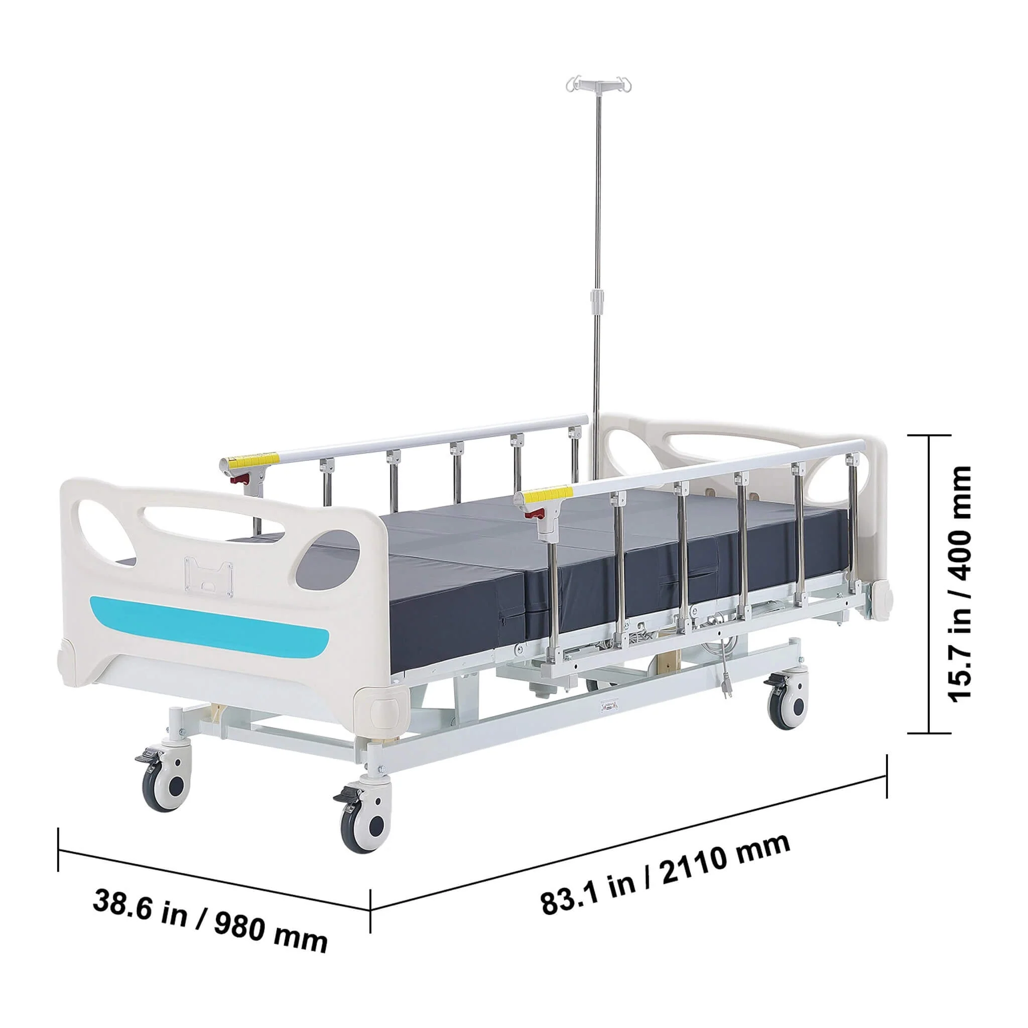 Premium Full Electric 3-Function Medical ICU Hospital Bed, 440LBS (SAK15624) - Image 10