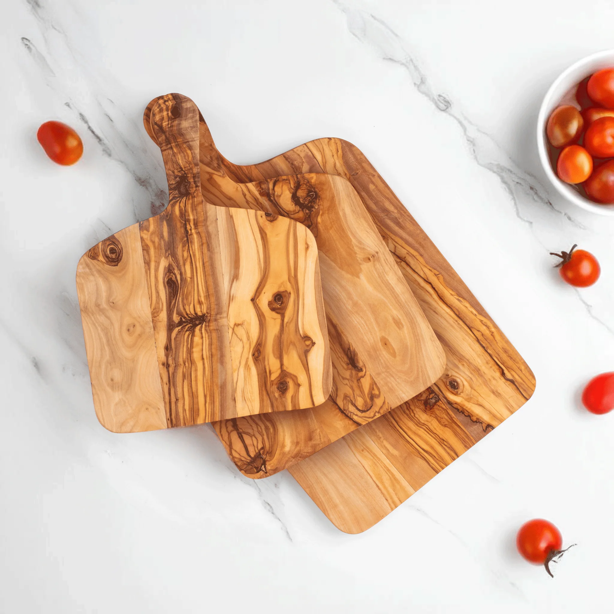 Premium Hand-Crafted Olive Wood Cutting Board with Handle - Image 2