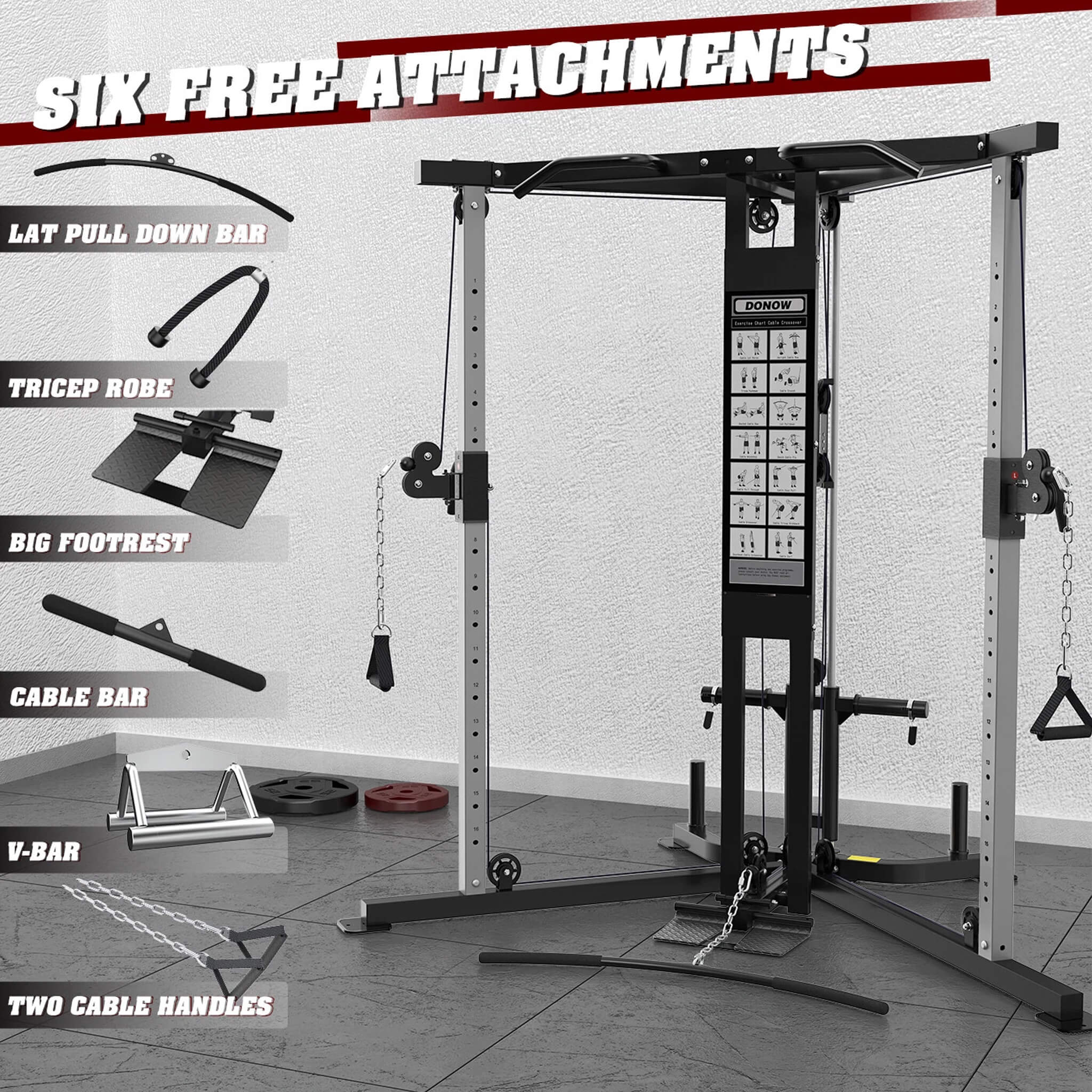 Rovix Premium Home Cable Crossover Full Body Workout Fly Machine, 350LBS (SAK06341) - Image 4