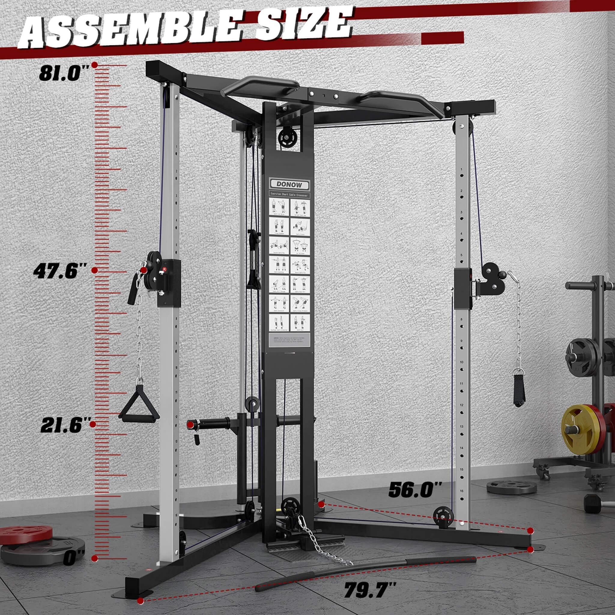 Rovix Premium Home Cable Crossover Full Body Workout Fly Machine, 350LBS (SAK06341) - Image 6