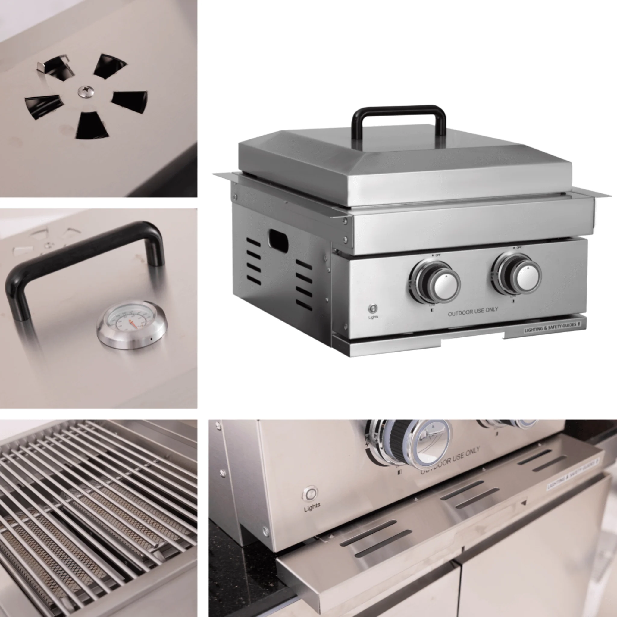 Premium Outdoor Kitchen With 32-Inch 60K BTU Built-In Stainless Steel LPG Gas Grill, Door And Drawer Combo And Stainless Steel Ice Box (SAK98661) - Image 5