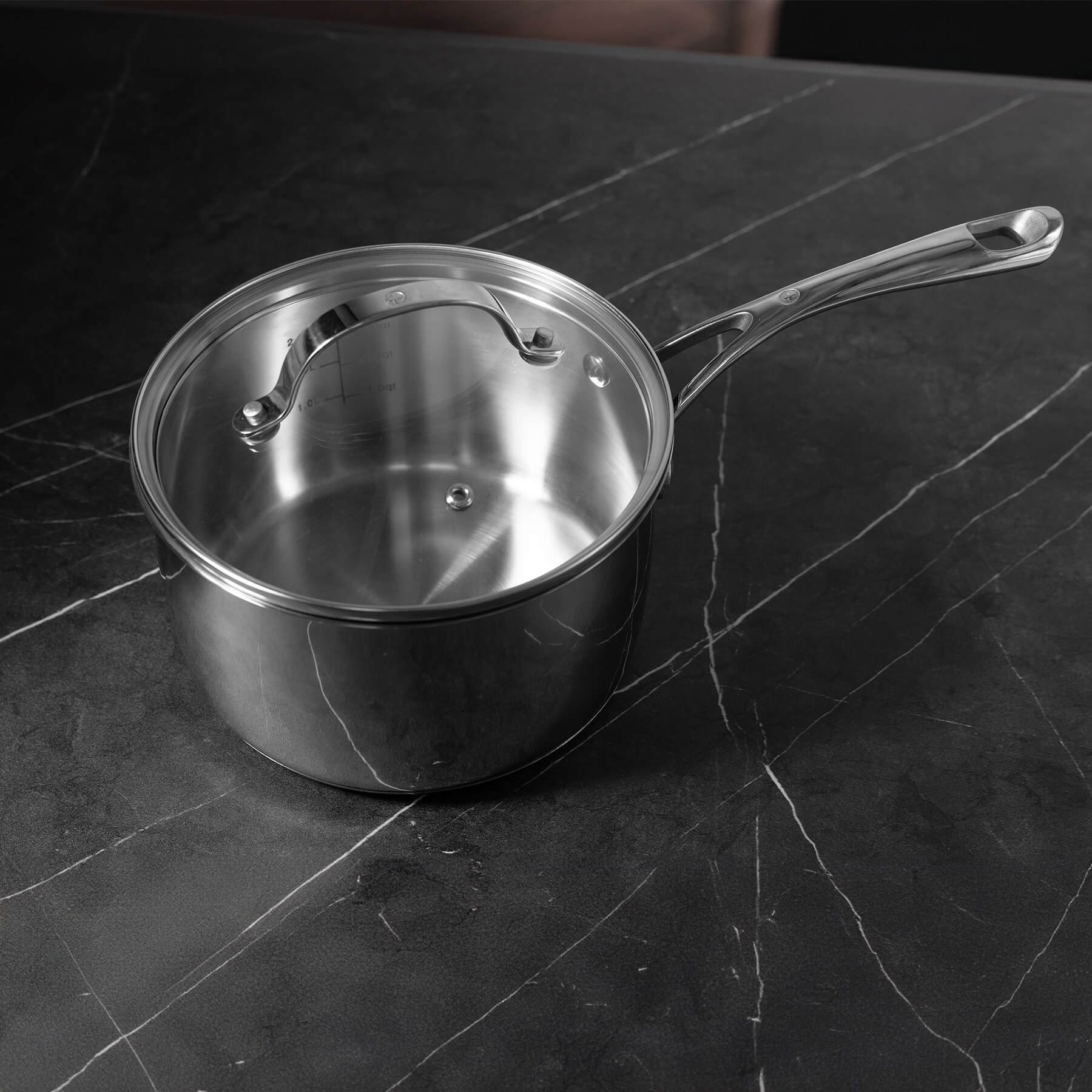 Premium Steel DLX 3.6 qt Saucepan with Glass Lid - Induction - Image 3