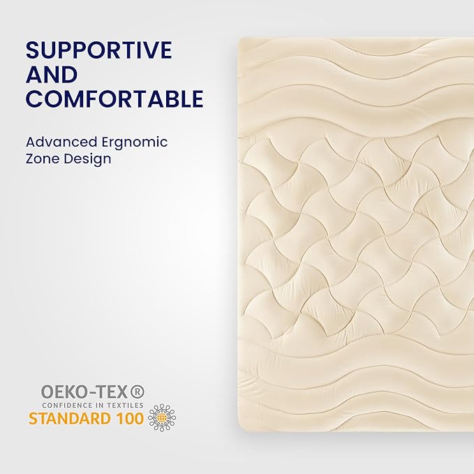 Premium Zoned Cooling Mattress Pad - Beige - Image 5