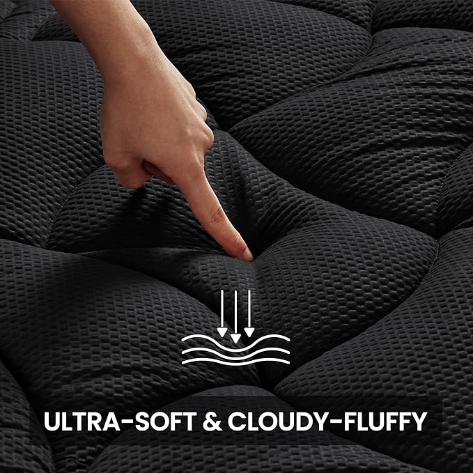 Premium Zoned Cooling Mattress Pad - Black - Image 2