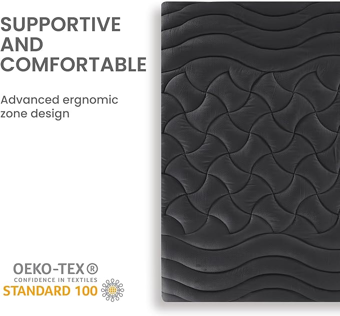 Premium Zoned Cooling Mattress Pad - Black - Image 7