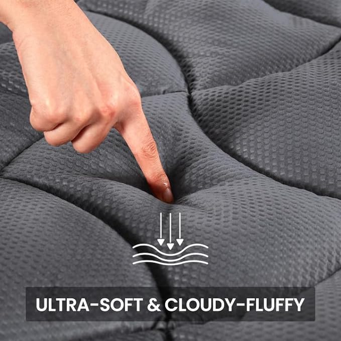 Premium Zoned Cooling Mattress Pad - Gray - Image 2
