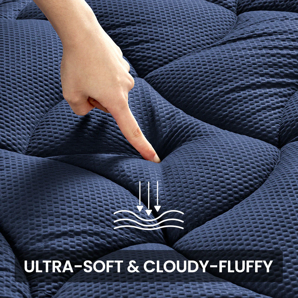 Premium Zoned Cooling Mattress Pad - Navy - Image 2