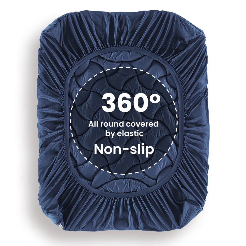 Premium Zoned Cooling Mattress Pad - Navy - Image 5