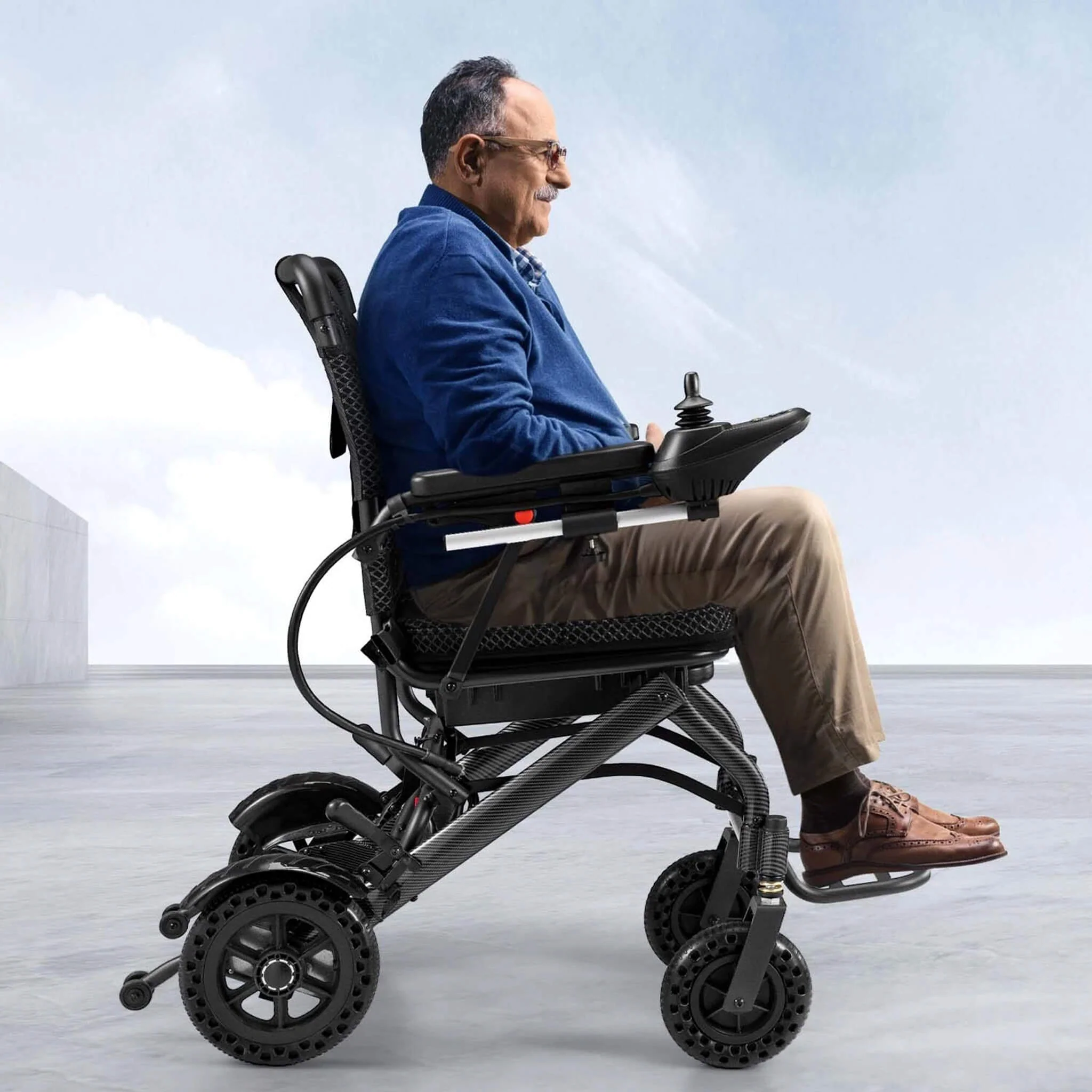 Pride Premium Lightweight Foldable All-Terrain Electric Wheelchair, 300LBS [FDA & Airline Approved] (SAK18673) - Image 2