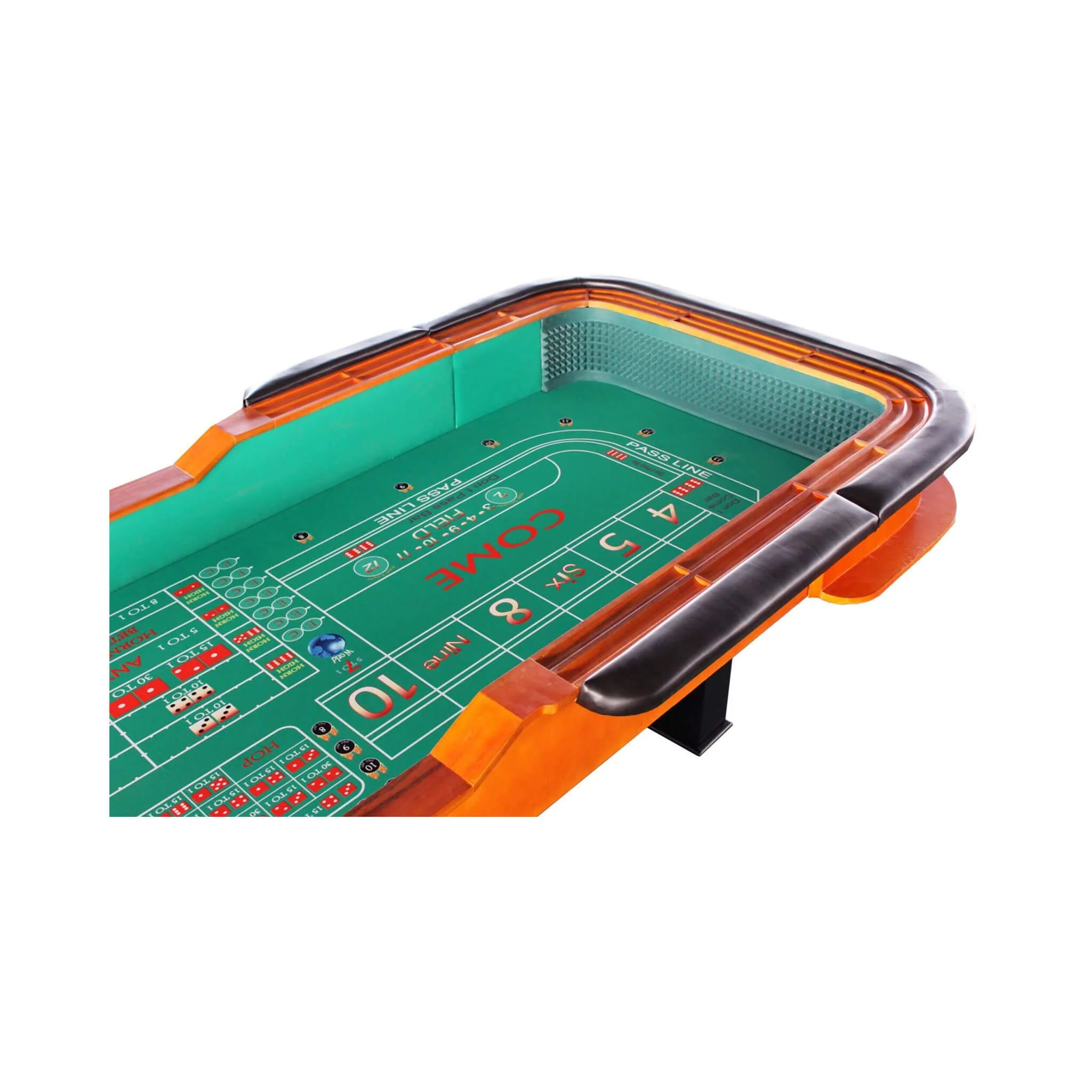 Professional 12FT Craps Table With Full Drink Rail And Padded Rim Cover (SAK76258) - Image 4