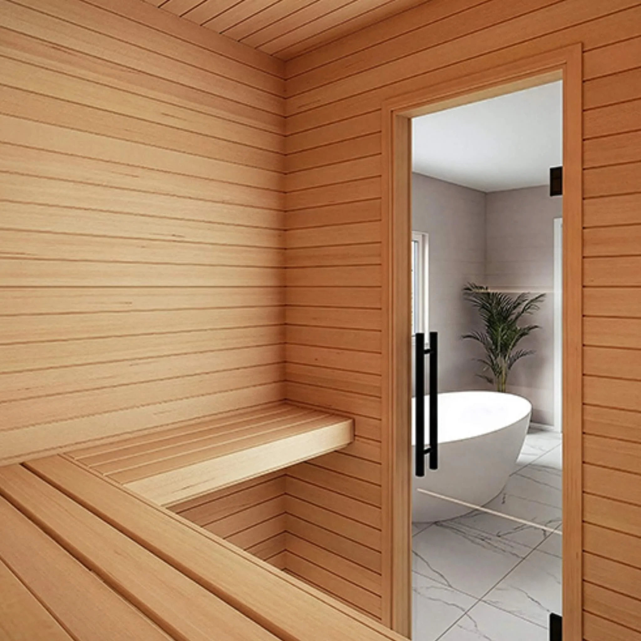 Prosaunas Hemlock 1/2X4 Vertical Grain T&G V2E Sauna Wall Wood [WOOD735] (SAK64039) - Image 4