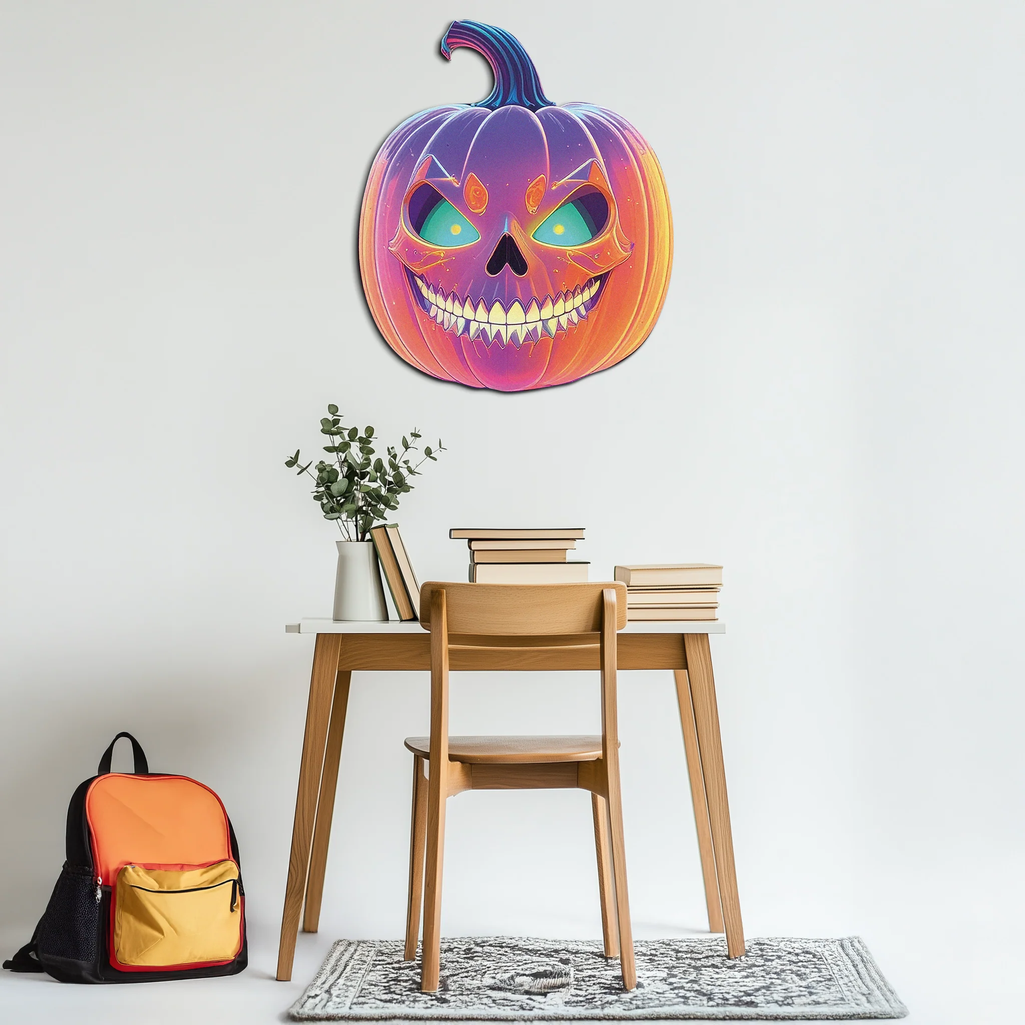 Pumpkin Metal Wall Art – Halloween Jack-o'-Lantern Decor-KAFUVM027 - Image 5