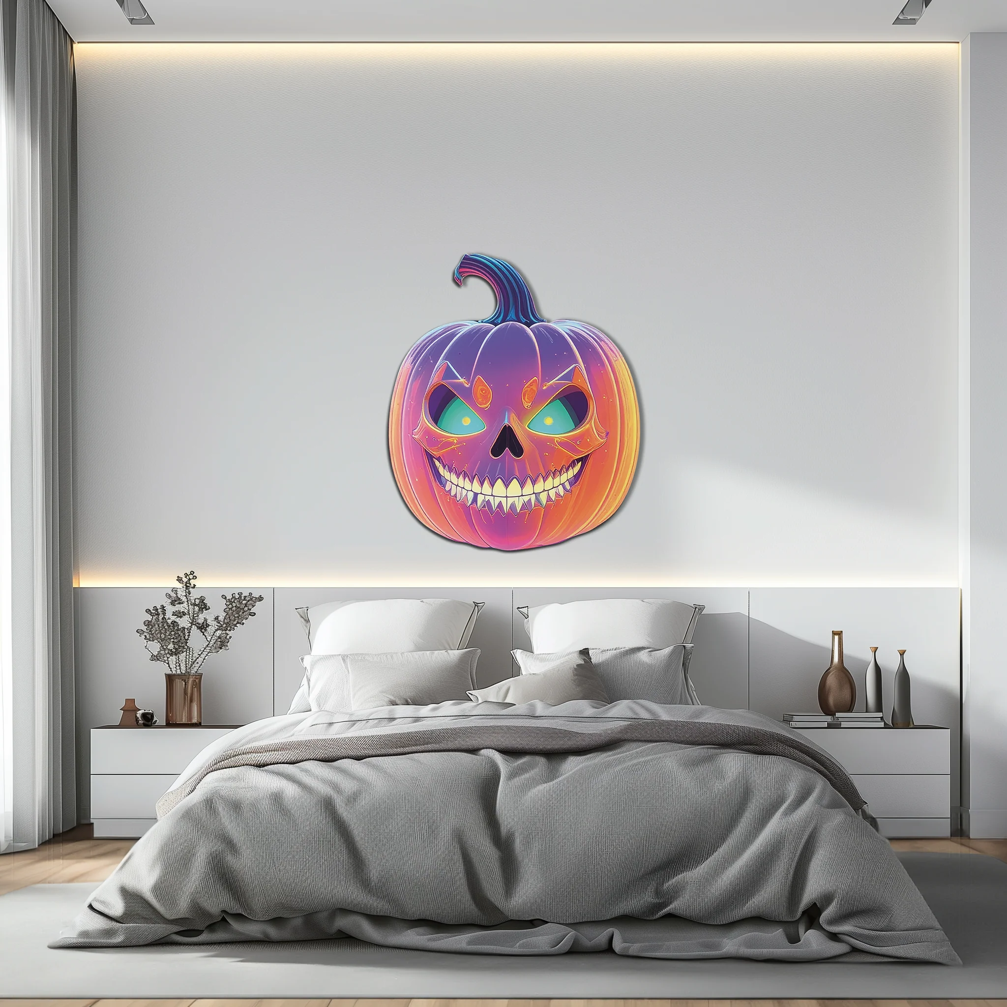 Pumpkin Metal Wall Art – Halloween Jack-o'-Lantern Decor-KAFUVM027 - Image 6