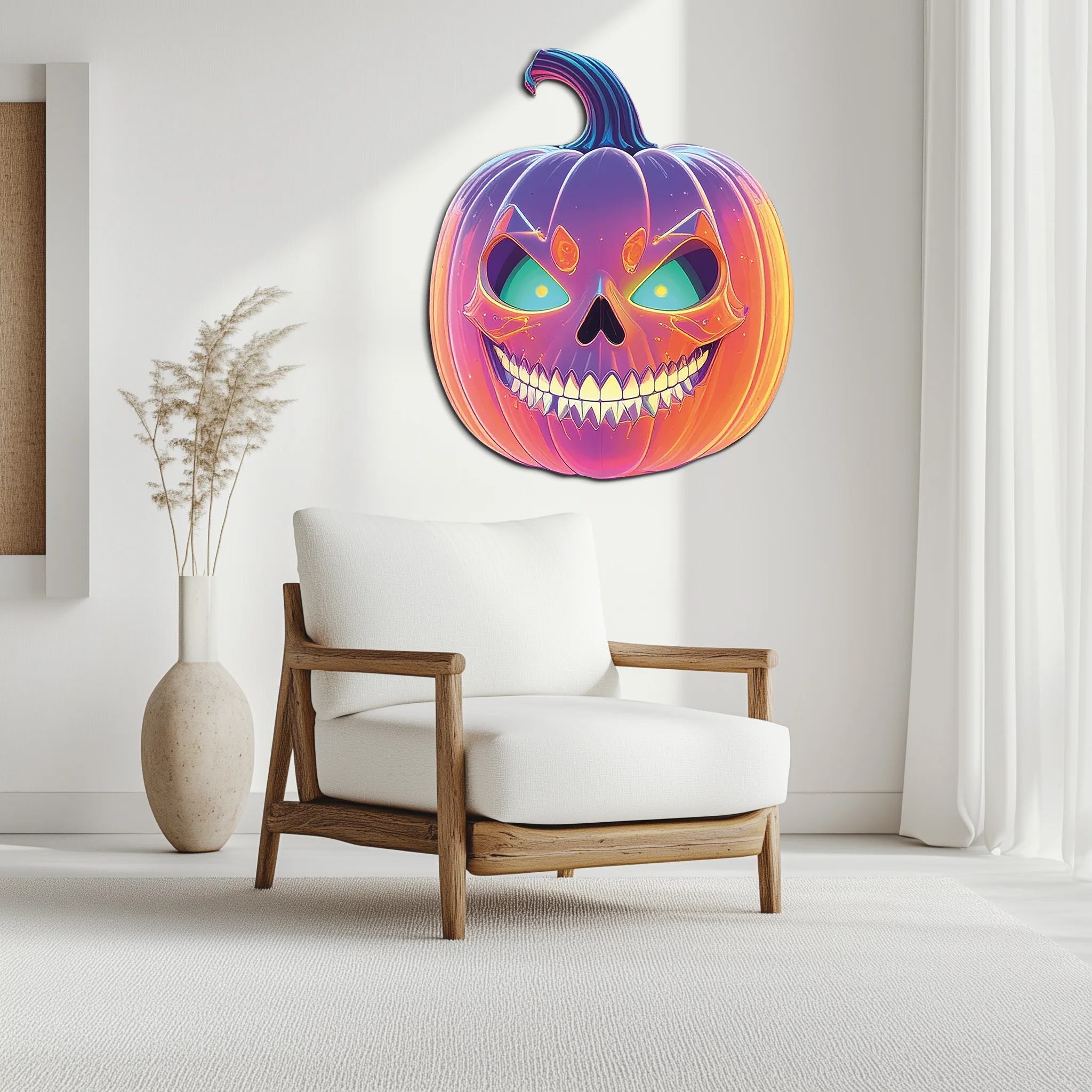 Pumpkin Metal Wall Art – Halloween Jack-o'-Lantern Decor-KAFUVM027 - Image 7