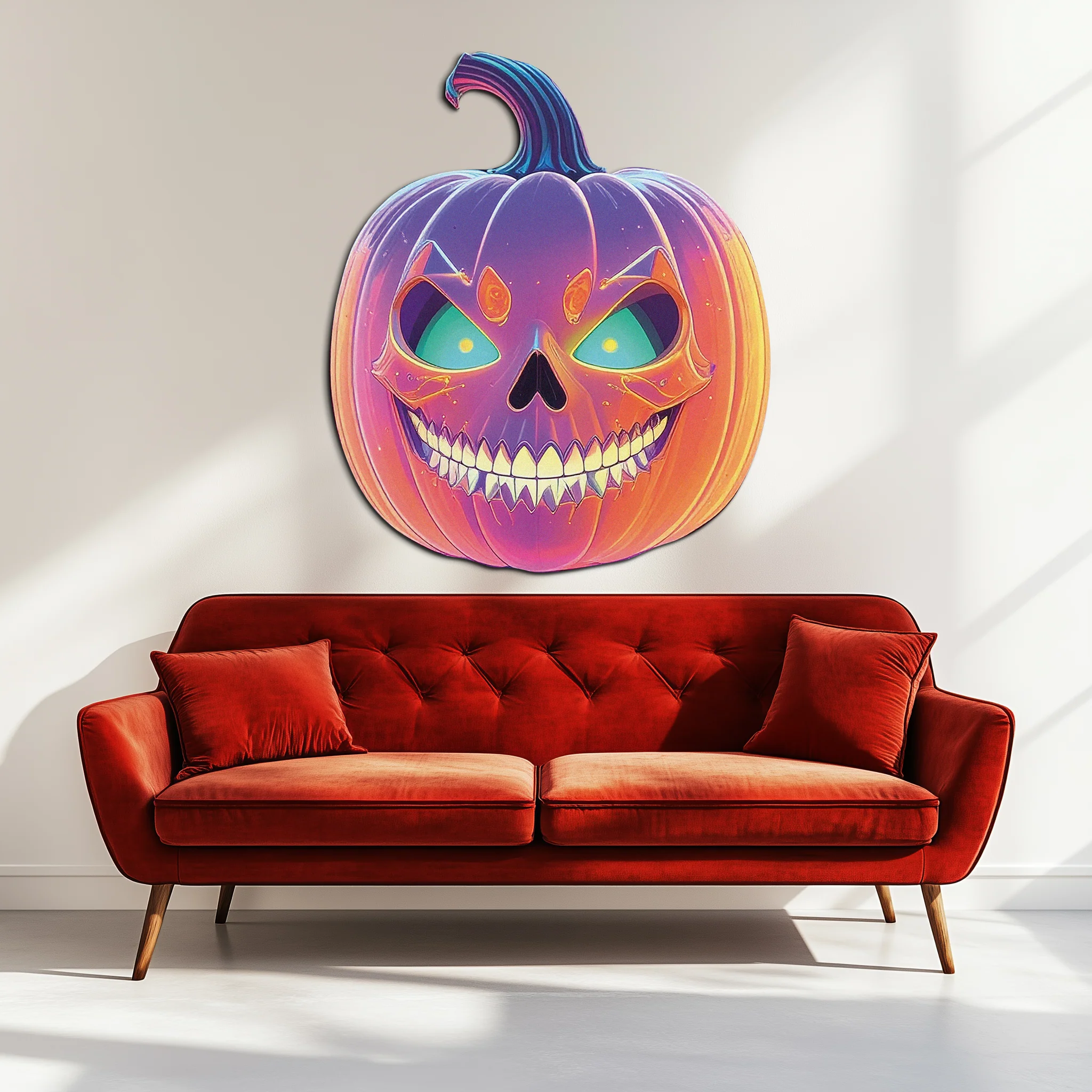Pumpkin Metal Wall Art – Halloween Jack-o'-Lantern Decor-KAFUVM027 - Image 8