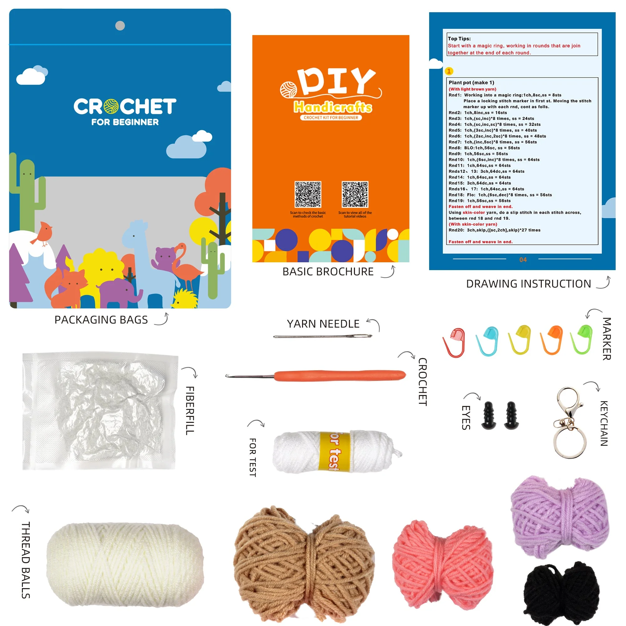 Puppy Amigurumi DIY Crochet Kit Wizardi F07N8-M52 - Image 3