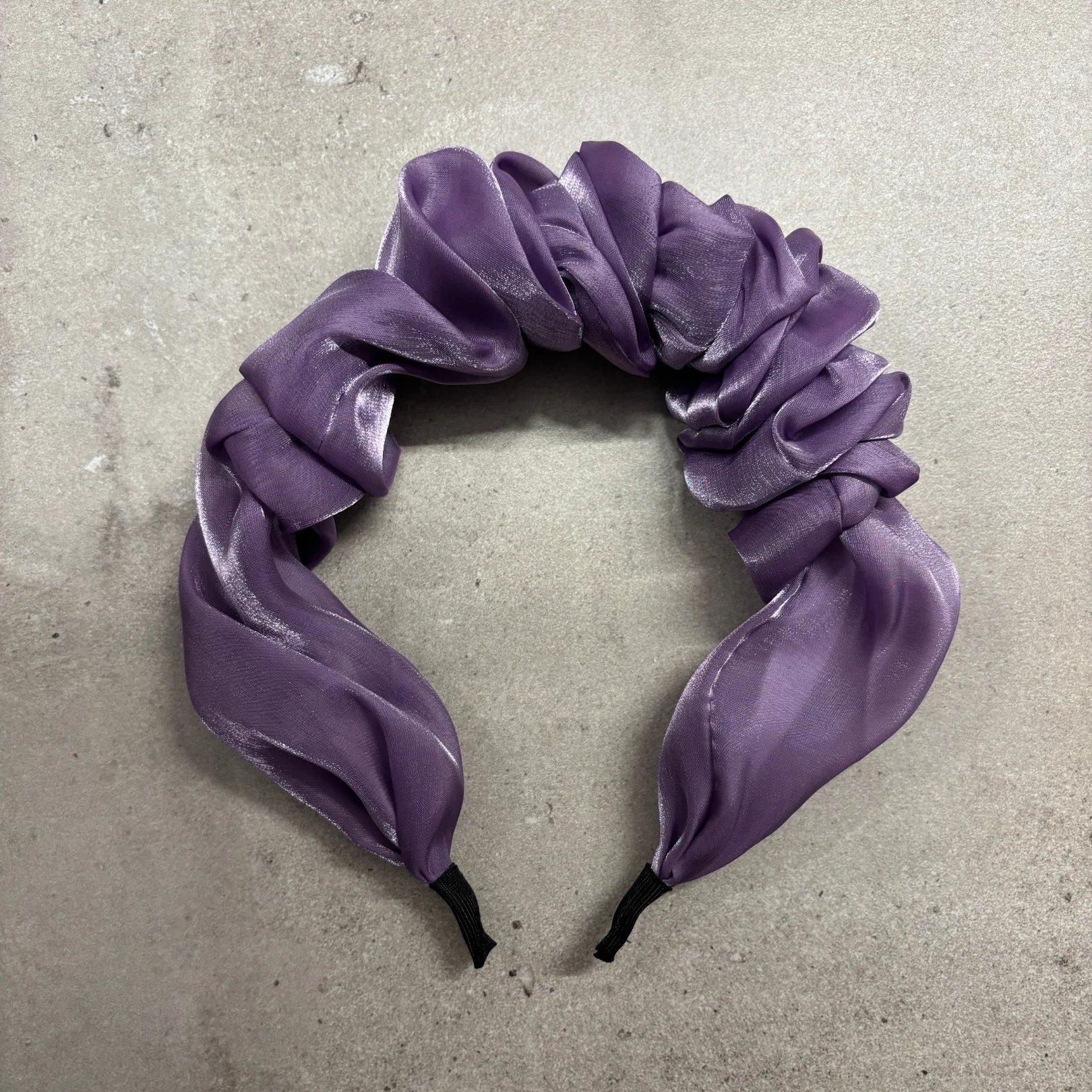 Purple Chiffon Headband | Poly Satin Headpiece Hair Accessory | 6.25'' - Image 3