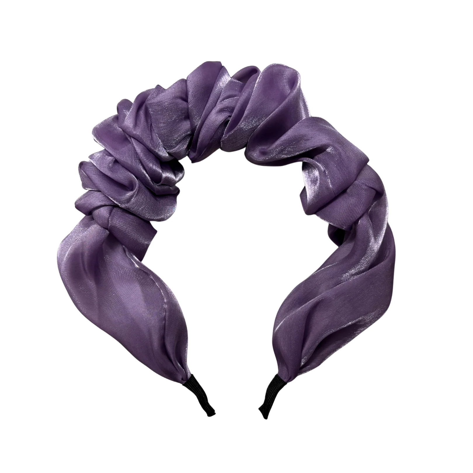 Purple Chiffon Headband | Poly Satin Headpiece Hair Accessory | 6.25'' - Image 6
