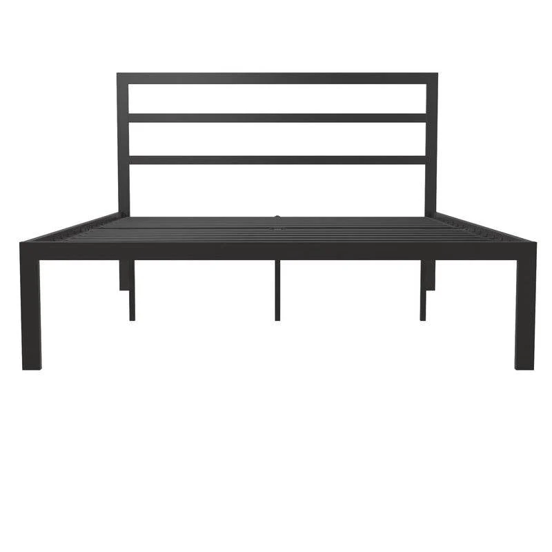 Queen Black Metal Platform Bed Frame with Headboard Included - Image 2