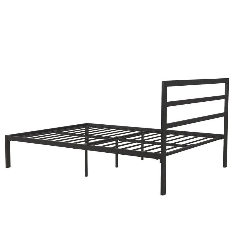 Queen Black Metal Platform Bed Frame with Headboard Included - Image 5