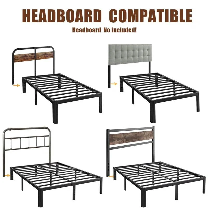 Queen Heavy Duty Metal Bed Frame with Round Edge Legs - 2,000 lb. Max Weight - Image 2