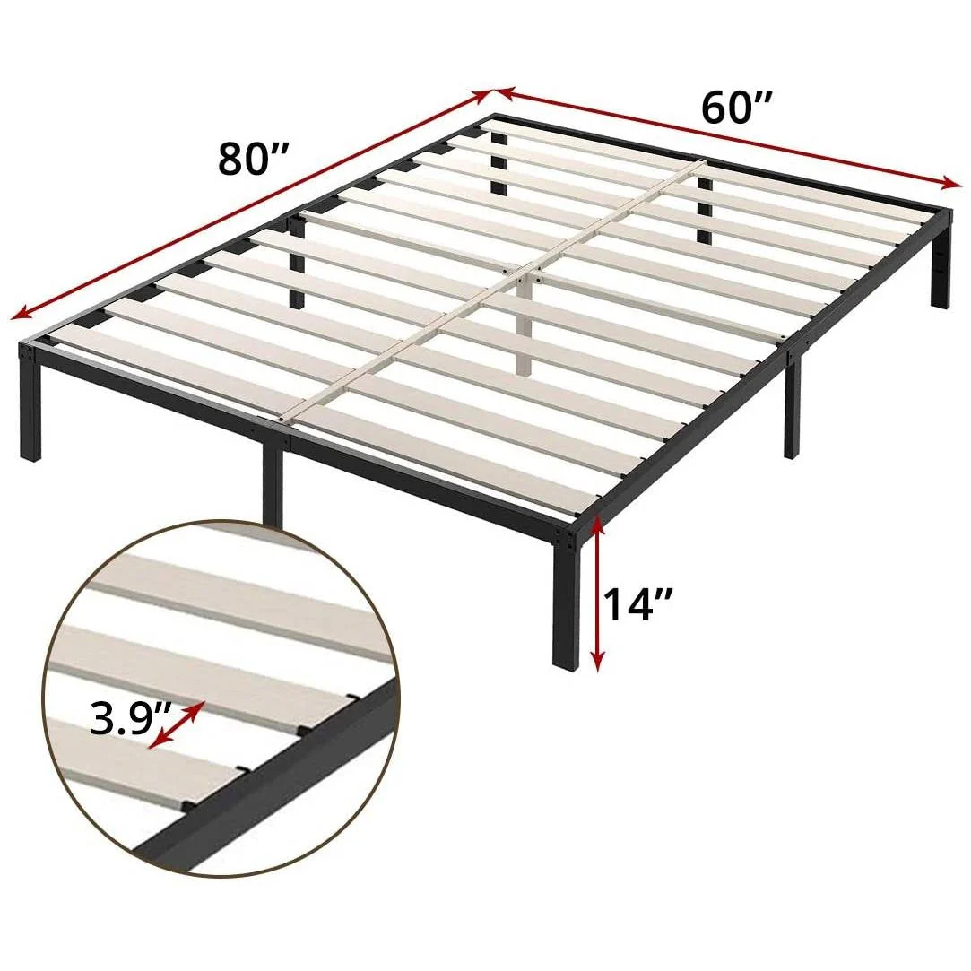 Queen Heavy Duty Metal Platform Bed Frame with Wood Slats 3,500 lbs Weight Limit - Image 5