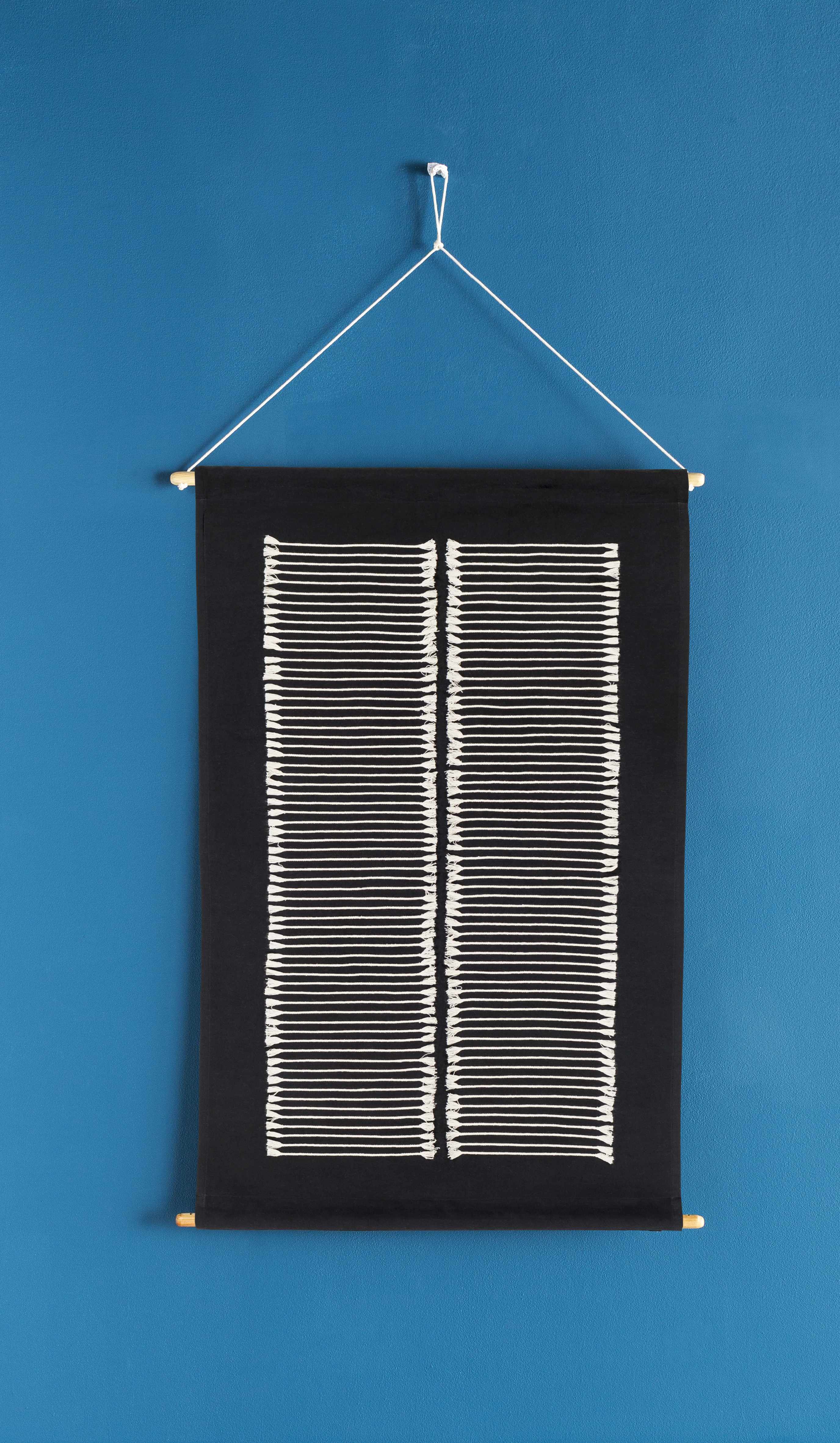 Queen Navy Fringed Wall Hanging - Image 5