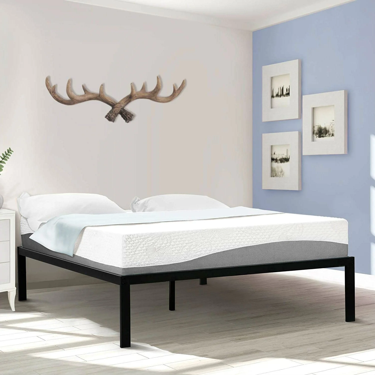 Queen size 16-inch High Heavy Duty Metal Platform Bed Frame - Image 3