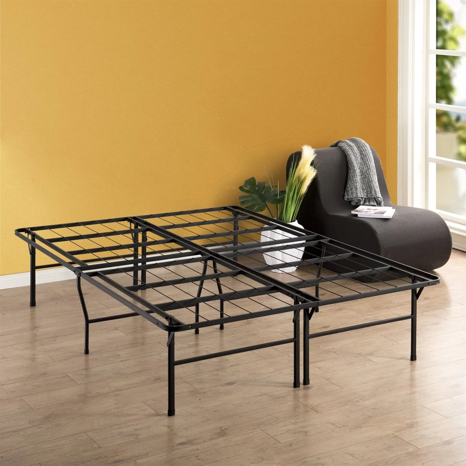Queen size 18-inch High Rise Folding Metal Platform Bed Frame - Image 3