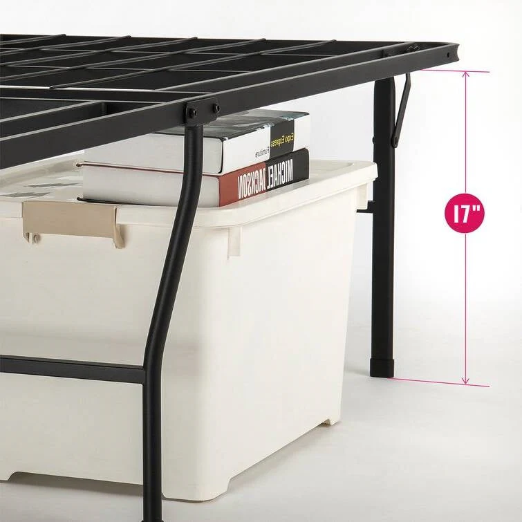 Queen size 18-inch High Rise Folding Metal Platform Bed Frame - Image 4